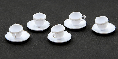 CB2719 - Cups And Saucers/White, 24 Piece
