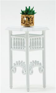 CB44 - Plant Stand with Plant, White