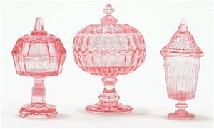 CB68P - Candy Dishes, 3Pc Pink