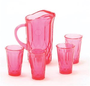 CB88CR - Pitcher with 4 Glasses, Cranberry