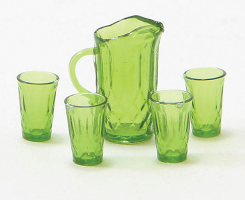 CB88EG - Pitcher with 4 Glasses, Emerald Green