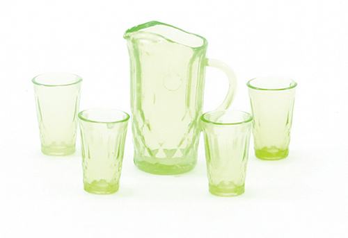 CB88G - Pitcher with 4 Glasses, Green