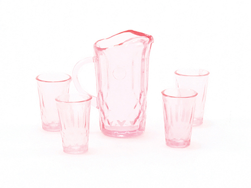 CB88P - Pitcher with 4 Glasses, Pink