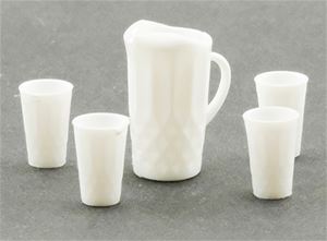 CB88W - Pitcher with 4 Glasses, White