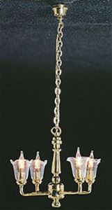 CK3002 - 4 Up-Arm Cl Tulip Shade Chandelier