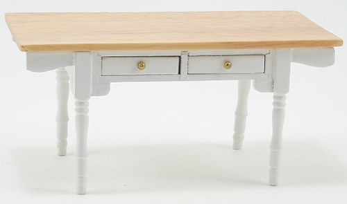 CLA00552 - White Vermont Table With Oak Top  ()