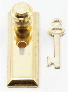 CLA05528 - Door Knob with Key Plate, Brass, 2/Pk