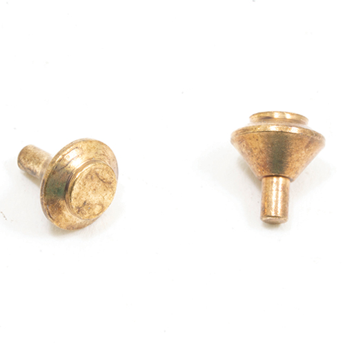 CLA05554 - Round Cabinet Pulls, Brass Goldplat, 6/Pk