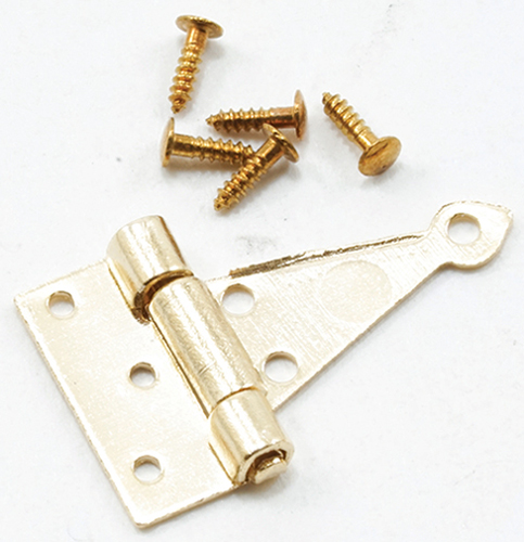 CLA05560 - T-Hinges with nails, Brass, 4/pk