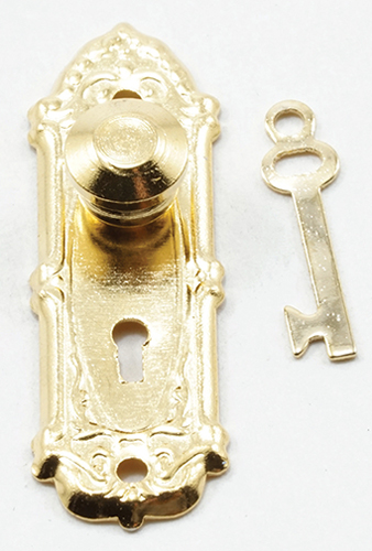 CLA05578 - Opryland Door Handle Set with Key, Brass