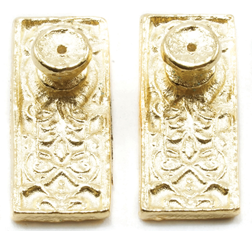 CLA05612 - Ornate Door Knobs, 4/Pk, Brass
