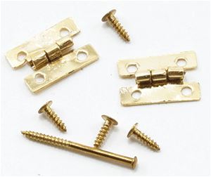 CLA05644 - Flush Hinges with Nails,Brass, 4/Pk