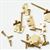 CLA05646 - Offset Hinges with Nails,Brass, 6/Pk