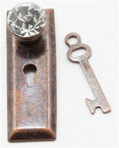 CLA05650 - Crystal Classic Knob with Key, Oil Rub Bronze, 2Pk