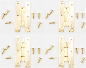 CLA05666 - H Hinges with Nails,Brass, 4/Pk