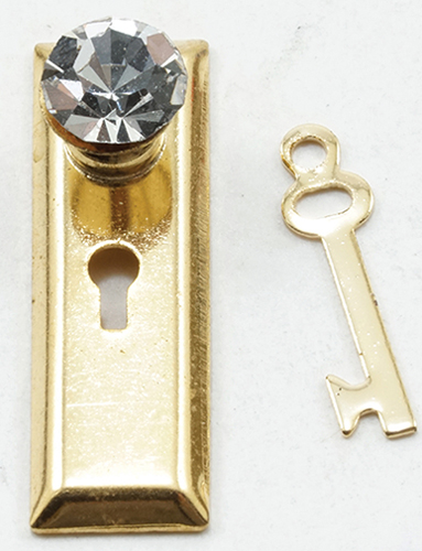 CLA05686 - Crystal Classic Knob with Key, Brass, 2Pk  ()