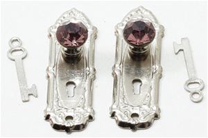 CLA05699 - Purple Crystal Opryland Knob, 2/Pk, Satin Nickel  ()