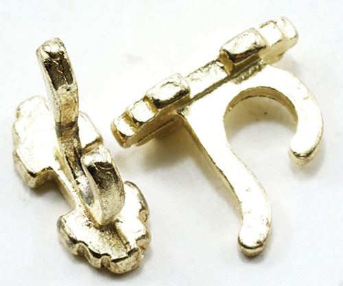 CLA05703 - Wall Hooks, 4/Pk, Brass  ()