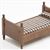 CLA10070 - Single Bed, Walnut with Plaid Fabric  ()  NEW FABRIC