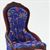 CLA10093 - Victorian Lady's Chair, Mahogany with Blue Floral Fabric  ()