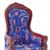 CLA10094 - Victorian Gentleman's Chair, Mahogany with Blue Floral Fabric  ()