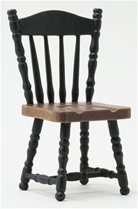CLA10472 - Side Chair, Black with Walnut Seat  ()