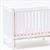 CLA10604 - Slatted Nursery Crib, White with Pink Fabric  ()