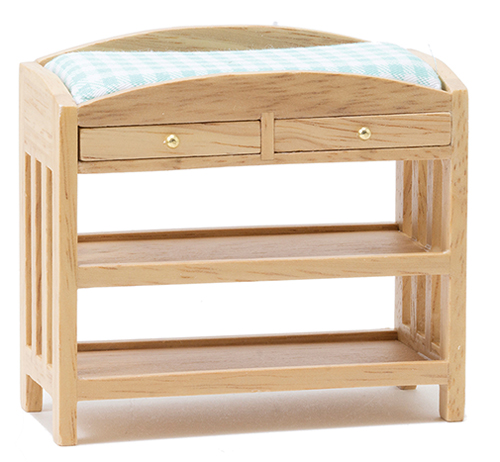 CLA10620 - Changing Table, Slatted, Oak With Blue Mattress  ()