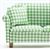 CLA10777 - Sofa with Pillows, Green/White Checked, NEW STYLE LEGS  ()