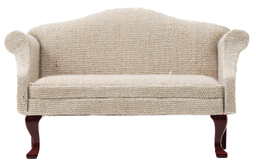 CLA10808 - Sofa, Mahogany with Beige Fabric  ()