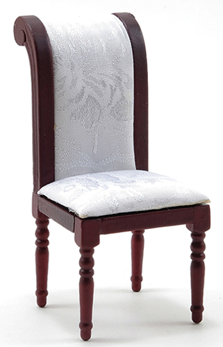 CLA10848 - Side Chair, Mahogany with White Fabric  ()