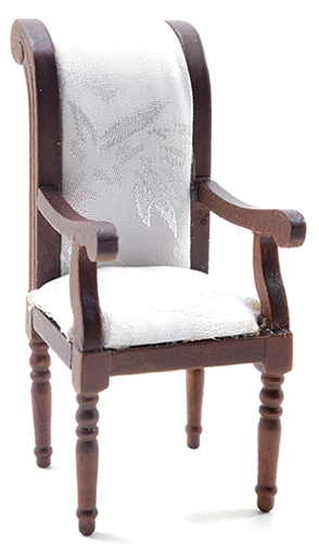 CLA10945 - Armchair, Walnut with White Fabric  ()