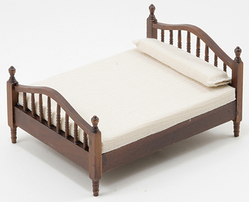 CLA10947 - Double Bed, Walnut, NEW FABRIC  ()
