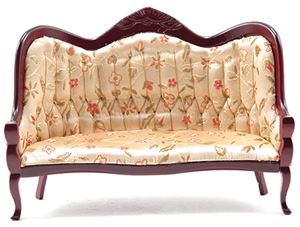 CLA10964 - Victorian Sofa, Mahogany with Floral Fabric  ()