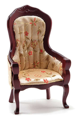 CLA10965 - Victorian Gent&#39;s Chair, Mahogany with Floral Fabric  ()