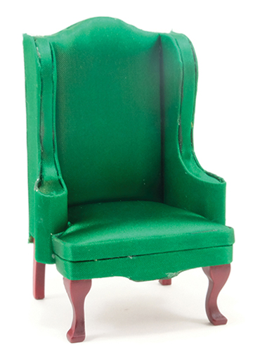 CLA10989 - Chair, Mahogany with Emerald Green Fabric  ()
