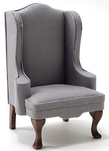 CLA10990 - Chair, Walnut with Gray Fabric  ()
