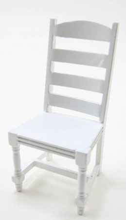 CLA10998 - Ladder Back Side Chair, White  ()