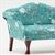 CLA12005 - Sofa, Mahogany with Turquoise Floral Fabric  ()