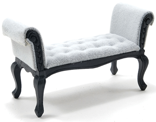 CLA12008 - Settee, Black With Gray Fabric  ()