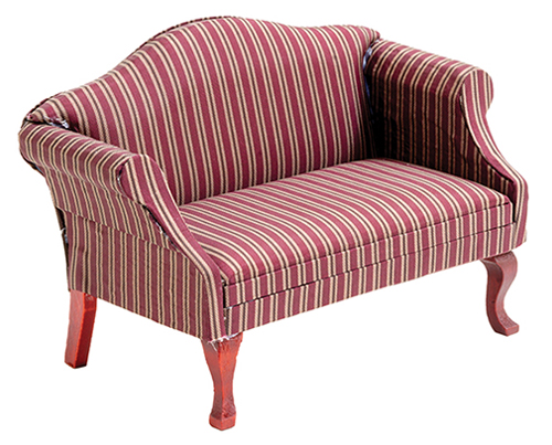 CLA12022 - Sofa, Mahogany with Stripe Fabric  ()