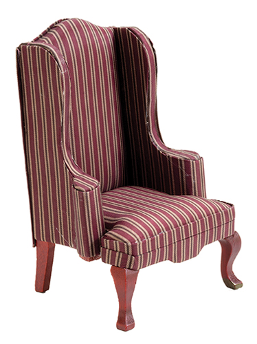 CLA12023 - Chair, Mahogany with Stripe Fabric  ()