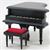 CLA91406 - Baby Grand Piano with Stool, Black