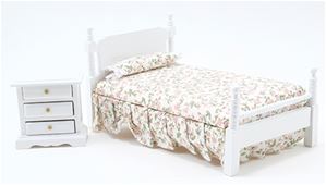 CLA91655 - Single Bed &amp; Night Stand, White