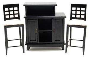 CLA91701 - Black Bar with 2 Chairs