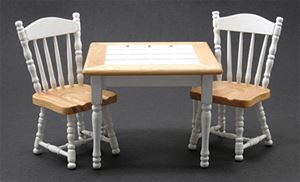 CLA91703 - Oak/White Table with 2 Chairs