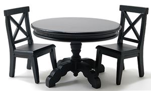 CLA91705 - Black Pedestal Table with 2 Chairs