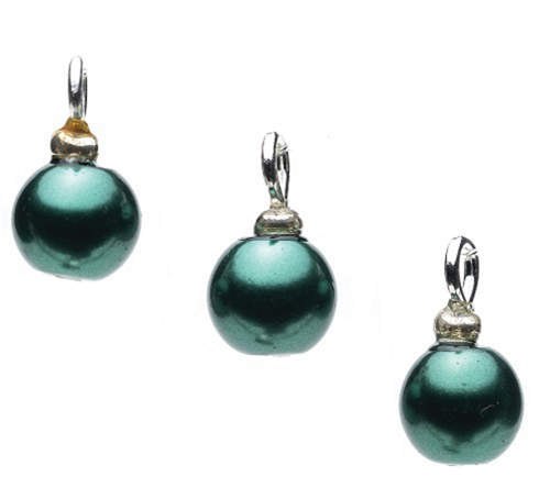 CLD208 - Green Pearl Ornaments, 3pc