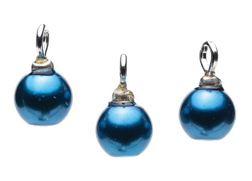 CLD209 - Royal Blue Pearl Ornaments, 3pc