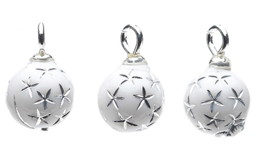 CLD2114 - White Starburst Ornaments, Pkg. 3